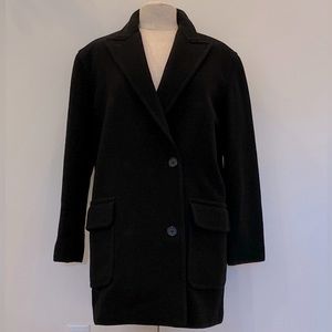 Ralph Lauren Womens Black Wool Coat / Peak Lapel/ Size 4